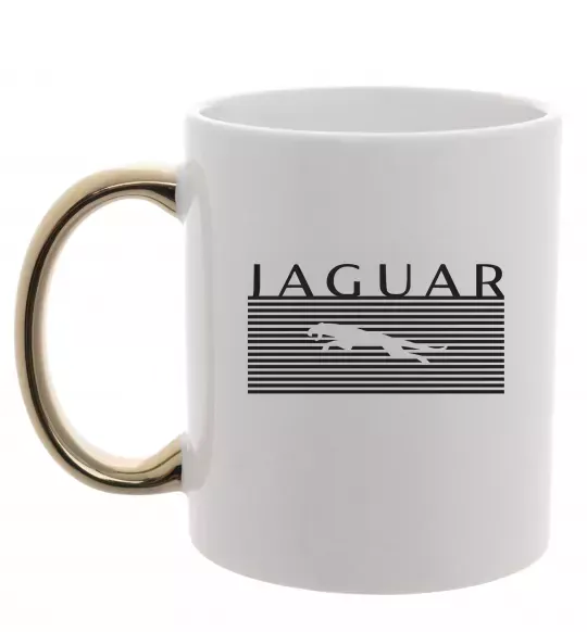Чашка с цветной ручкой Jaguar полоси Золото фото