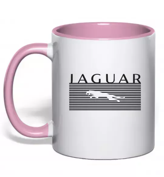 Чашка с цветной ручкой Jaguar полоси Нежно розовый фото