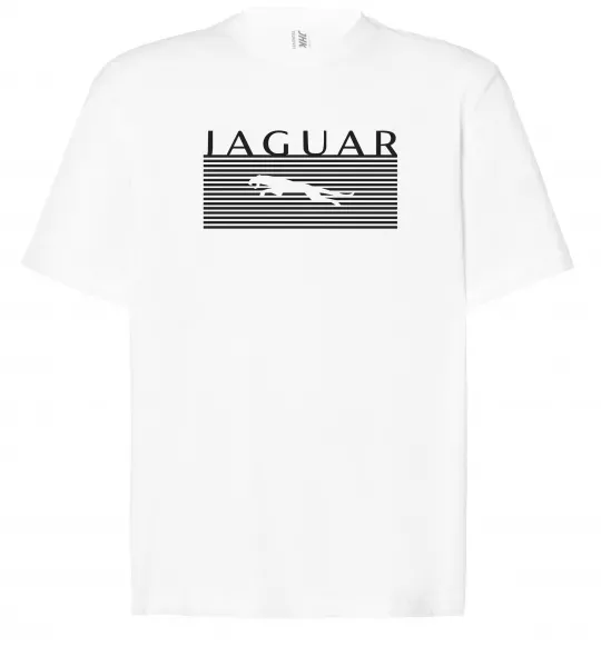 Футболка Оверсайз Jaguar полоси Белый фото