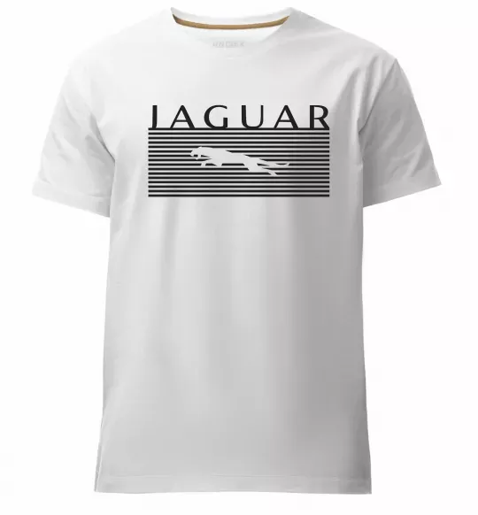 Мужская премиум футболка Jaguar полоси Белый фото