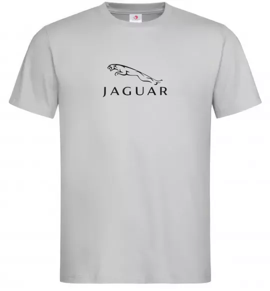Чоловіча футболка Jaguar logo та назва Сірий фото