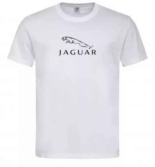 Чоловіча футболка Jaguar logo та назва Білий фото