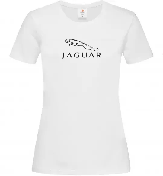 Жіноча футболка Jaguar logo та назва Білий фото