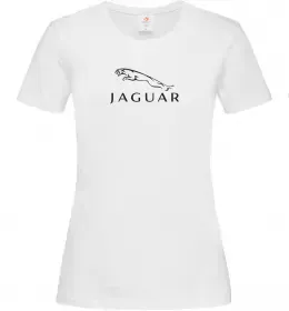 Жіноча футболка Jaguar logo та назва Білий фото