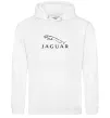 Чоловіча толстовка (худі) Jaguar logo та назва Білий фото