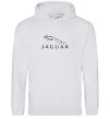 Чоловіча толстовка (худі) Jaguar logo та назва Сірий меланж фото