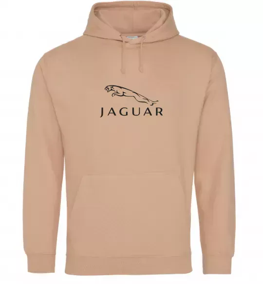 Жіноча толстовка (худі) Jaguar logo та назва Пісочний фото