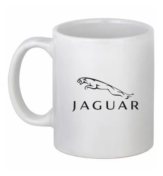 Чашка керамічна Jaguar logo та назва Білий фото