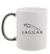 Чашка с цветной ручкой Jaguar logo та назва Серебро фото