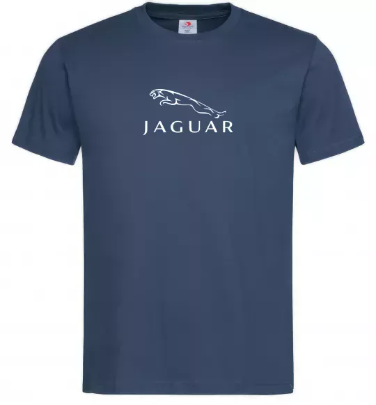 Чоловіча футболка Jaguar logo та назва Темно-синій фото