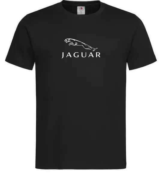 Чоловіча футболка Jaguar logo та назва Чорний фото