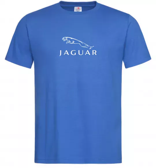 Чоловіча футболка Jaguar logo та назва Яскраво-синій фото