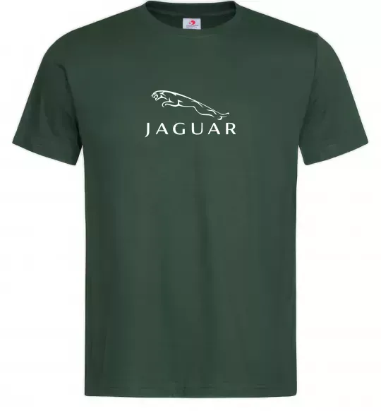 Чоловіча футболка Jaguar logo та назва Темно-зелений фото