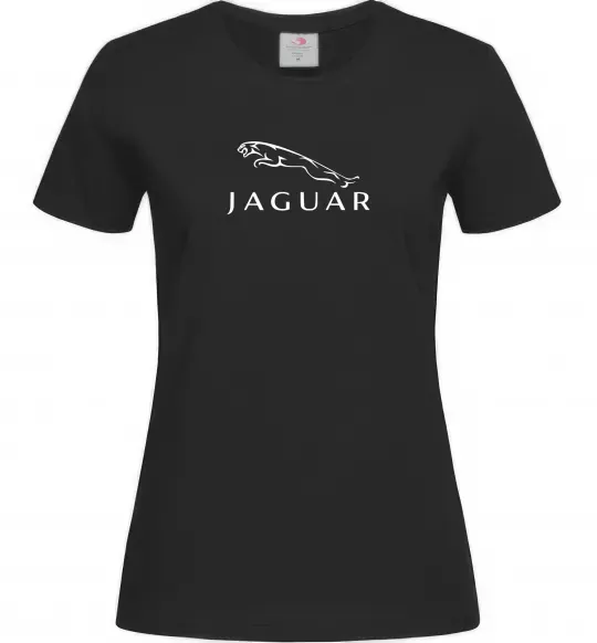 Жіноча футболка Jaguar logo та назва Чорний фото
