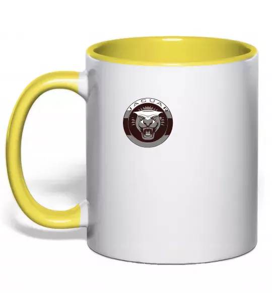 Чашка з кольоровою ручкою Jaguar значок Сонячно жовтий фото