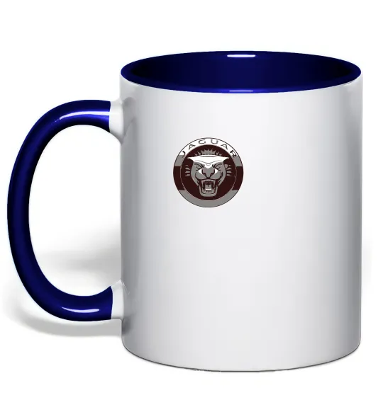 Чашка з кольоровою ручкою Jaguar значок Глибокий темно-синій фото