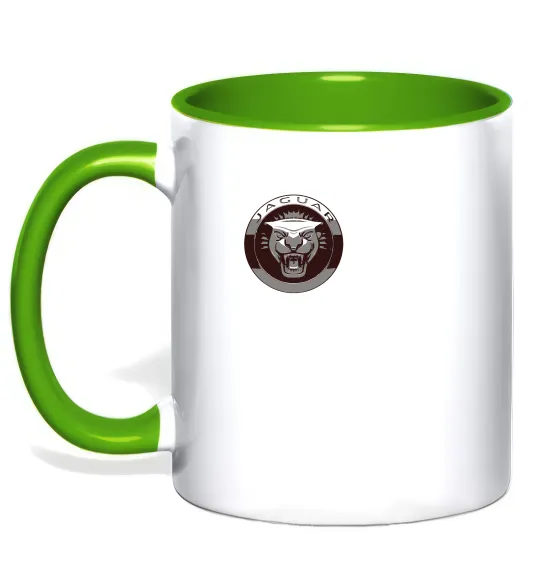 Чашка з кольоровою ручкою Jaguar значок Лаймовий фото