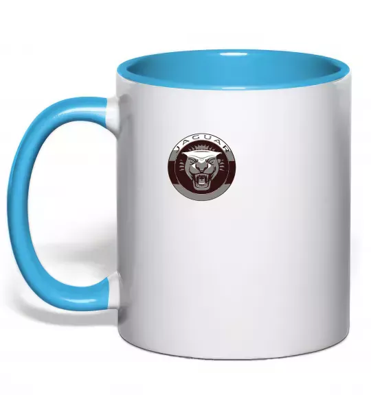 Чашка з кольоровою ручкою Jaguar значок Блакитний фото