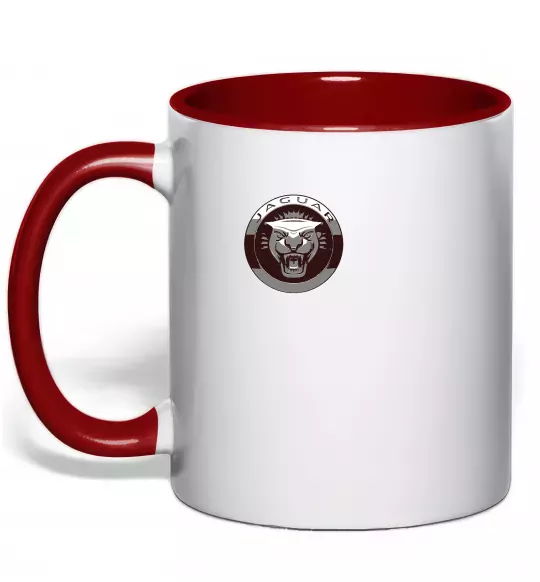 Чашка з кольоровою ручкою Jaguar значок Червоний фото