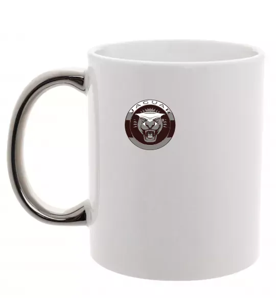 Чашка з кольоровою ручкою Jaguar значок Срібло фото