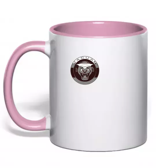 Чашка з кольоровою ручкою Jaguar значок Ніжно рожевий фото