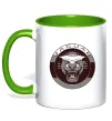 Чашка с цветной ручкой Jaguar значок Лаймовый фото