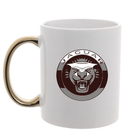 Чашка с цветной ручкой Jaguar значок Золото фото
