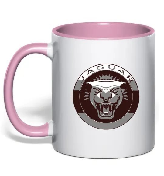 Чашка с цветной ручкой Jaguar значок Нежно розовый фото