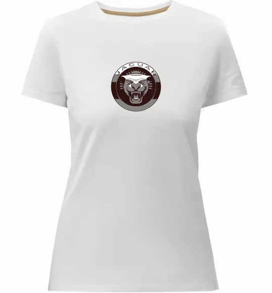 Женская премиум футболка Jaguar значок Белый фото