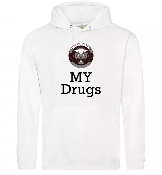 Чоловіча толстовка (худі) Jaguar my drugs Білий фото