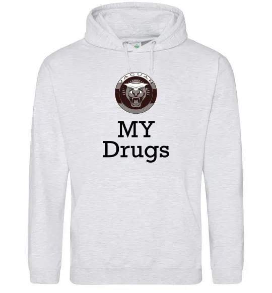 Чоловіча толстовка (худі) Jaguar my drugs Сірий меланж фото