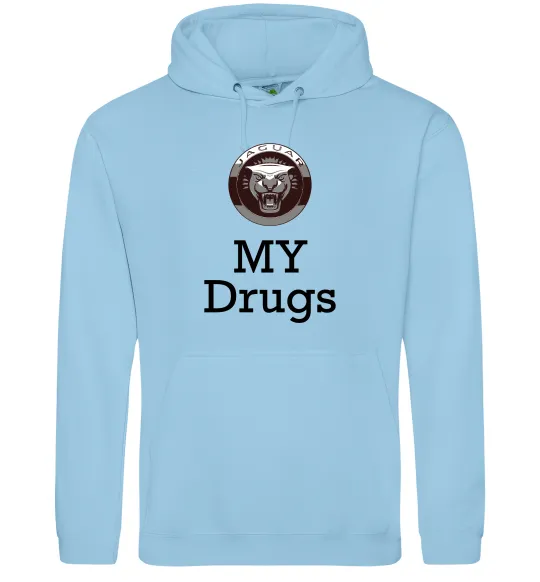 Женская толстовка (худи) Jaguar my drugs Голубой фото