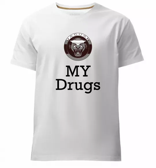 Чоловіча преміум футболка Jaguar my drugs Білий фото