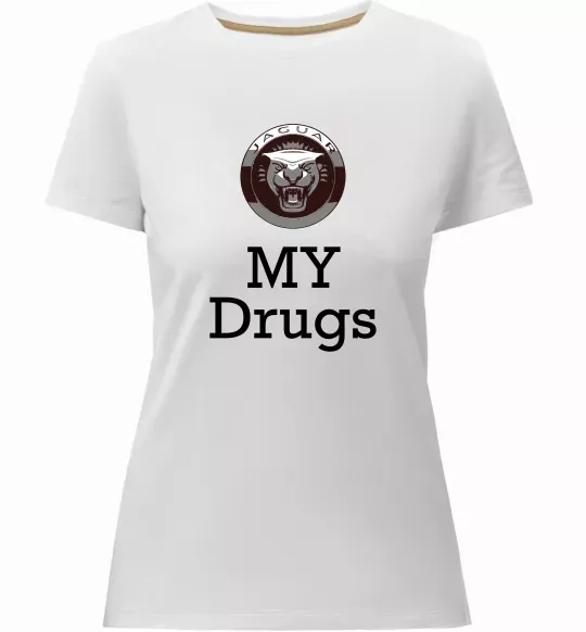 Жіноча преміум футболка Jaguar my drugs Білий фото