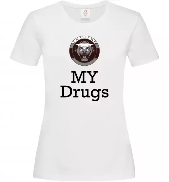 Жіноча футболка Jaguar my drugs Білий фото