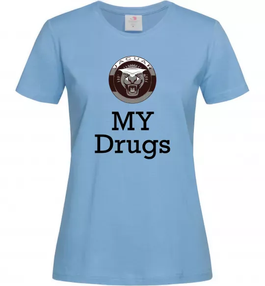 Жіноча футболка Jaguar my drugs Блакитний фото