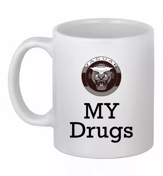 Чашка керамическая Jaguar my drugs Белый фото