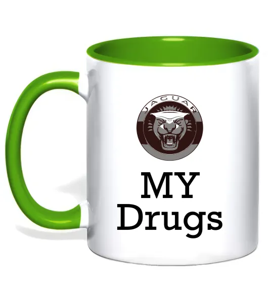Чашка с цветной ручкой Jaguar my drugs Зеленый фото