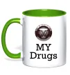 Чашка с цветной ручкой Jaguar my drugs Зеленый фото