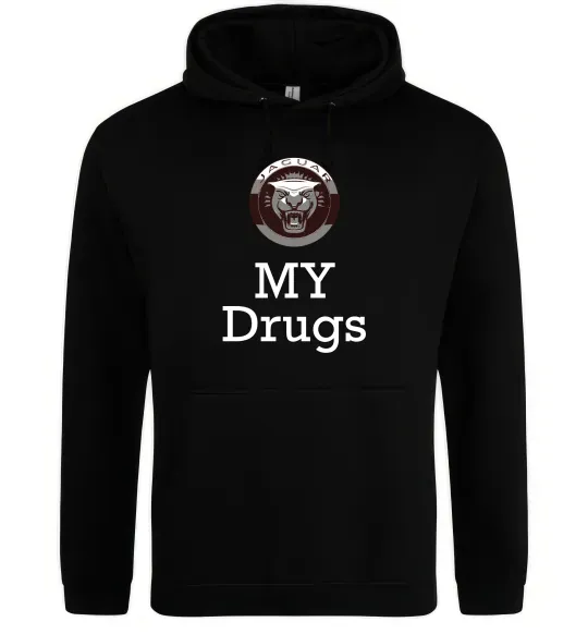 Чоловіча толстовка (худі) Jaguar my drugs Чорний фото
