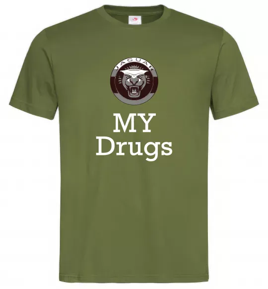 Чоловіча футболка Jaguar my drugs Оливковий фото