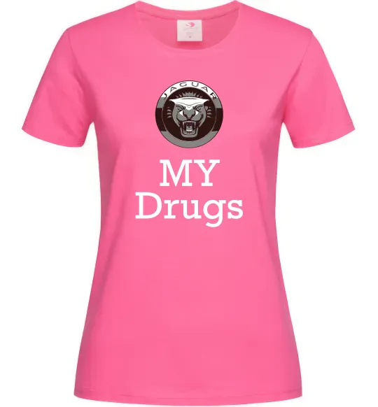 Жіноча футболка Jaguar my drugs Яскраво-рожевий фото