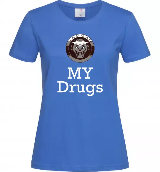 Жіноча футболка Jaguar my drugs Яскраво-синій фото