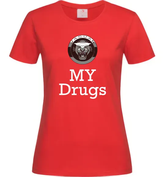 Жіноча футболка Jaguar my drugs Червоний фото