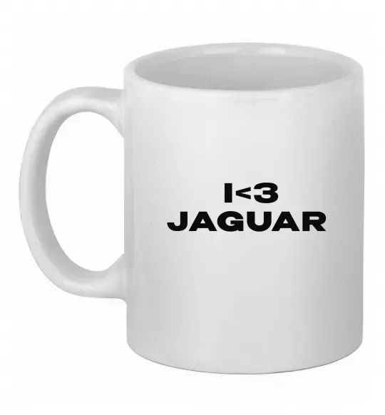Чашка керамічна I <3 Jaguar Білий фото