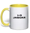 Чашка з кольоровою ручкою I <3 Jaguar Сонячно жовтий фото