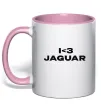 Чашка з кольоровою ручкою I <3 Jaguar Ніжно рожевий фото