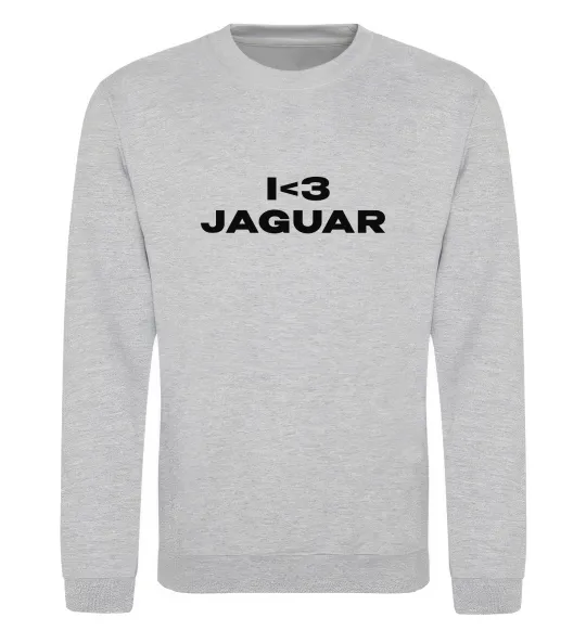 Свитшот I <3 Jaguar Серый меланж фото