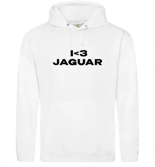 Чоловіча толстовка (худі) I <3 Jaguar Білий фото
