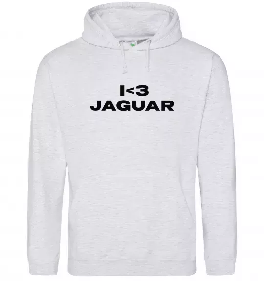 Чоловіча толстовка (худі) I <3 Jaguar Сірий меланж фото